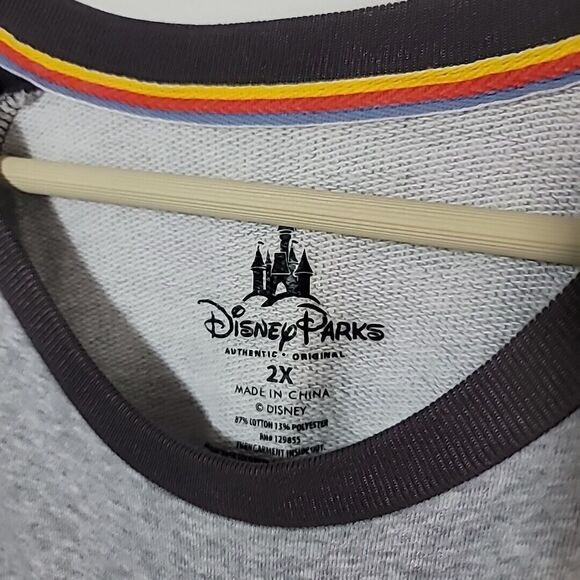 Disney Parks Sweatshirt Women’s 2x plus size gray raglan mickey mouse pullover - Picture 5 of 8